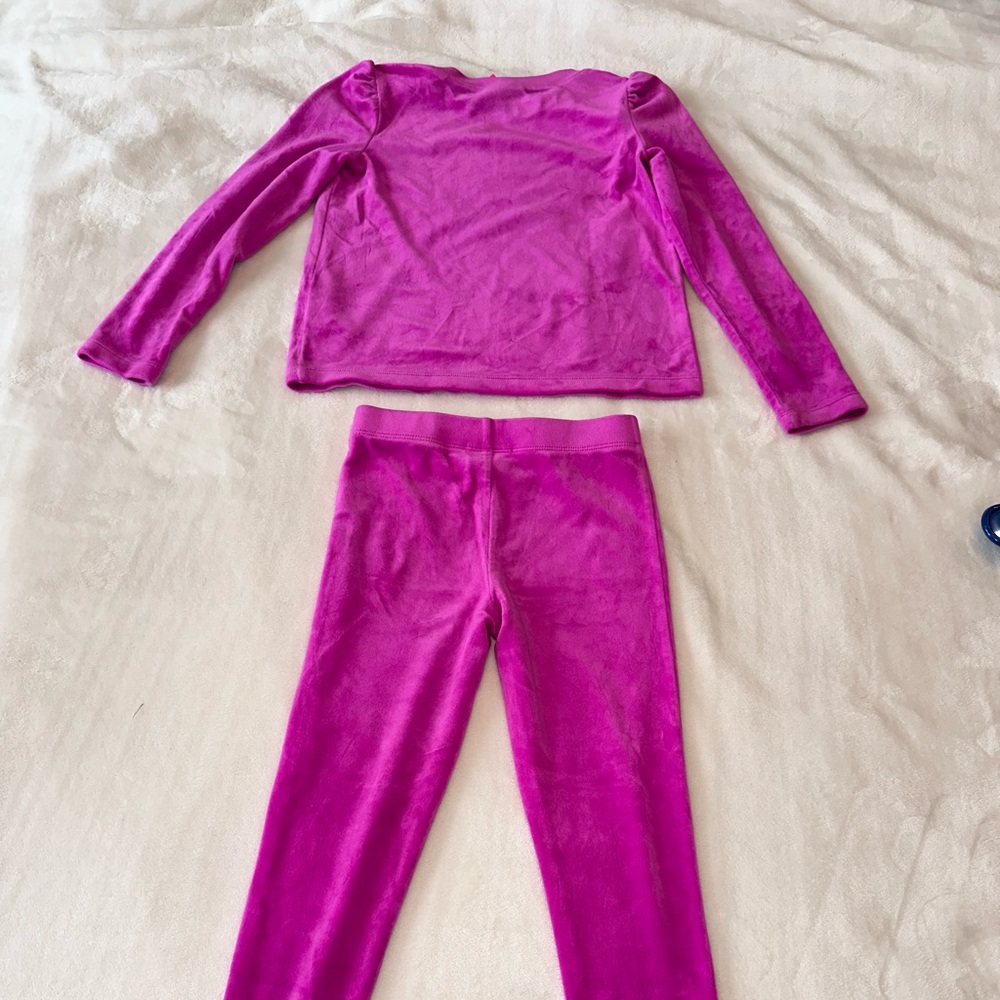 LILLY PULITZER Pink Velour Leggings Sweatshirt set